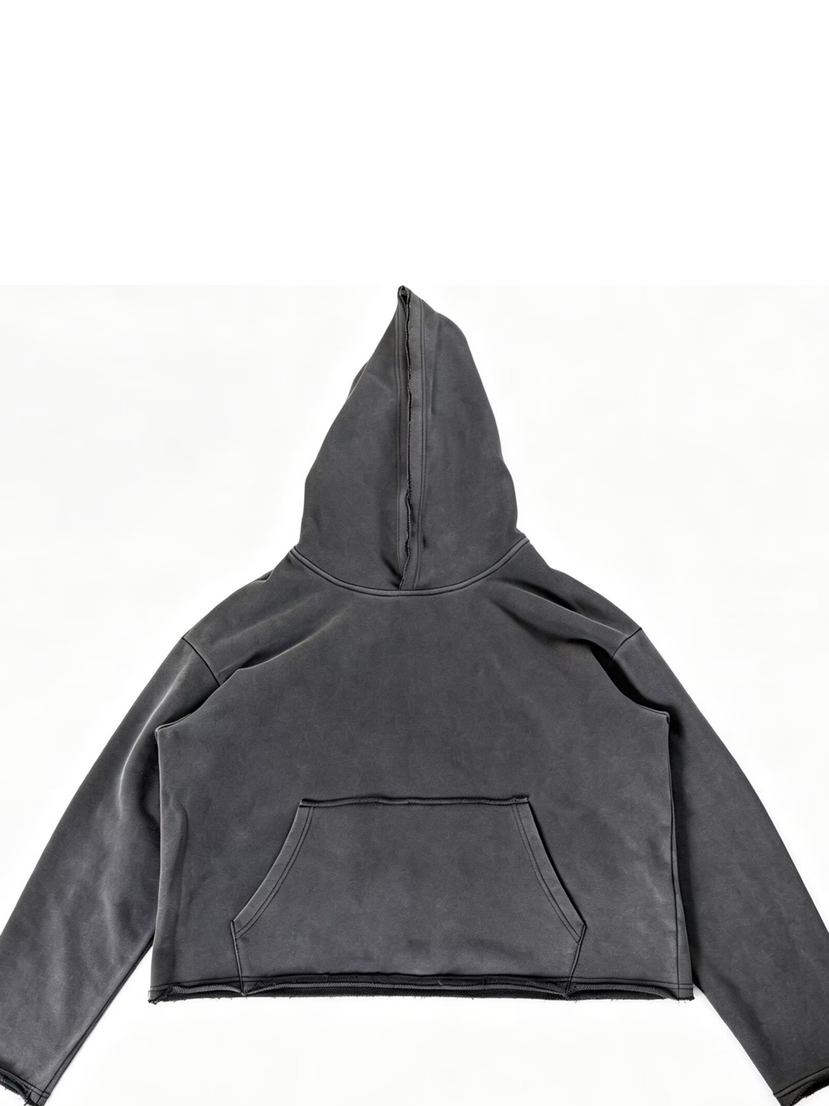 Ace Jolun. Raw-Edge Washed Cropped Hoodie product view 3