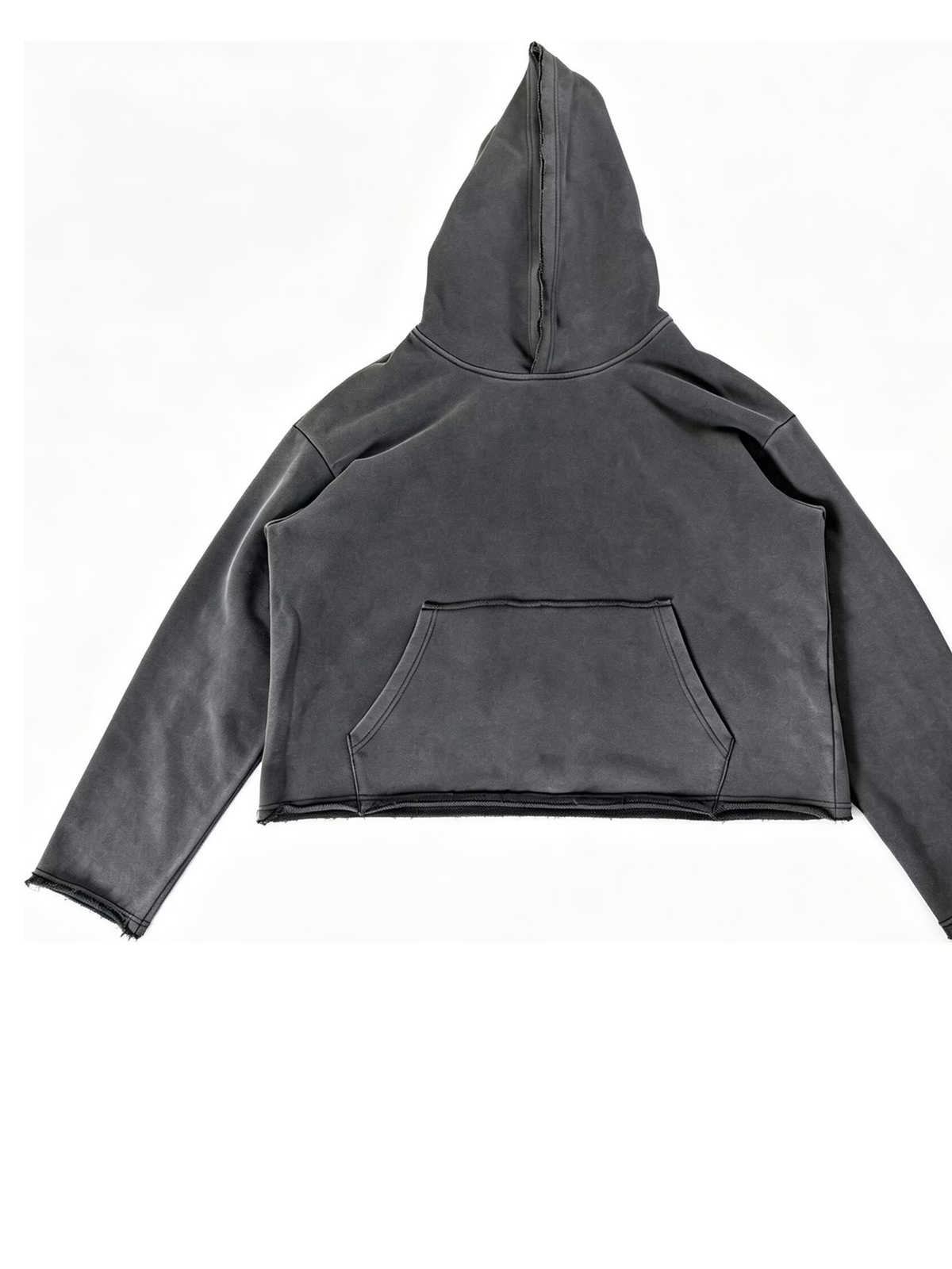 Ace Jolun. Raw-Edge Washed Cropped Hoodie product view 4