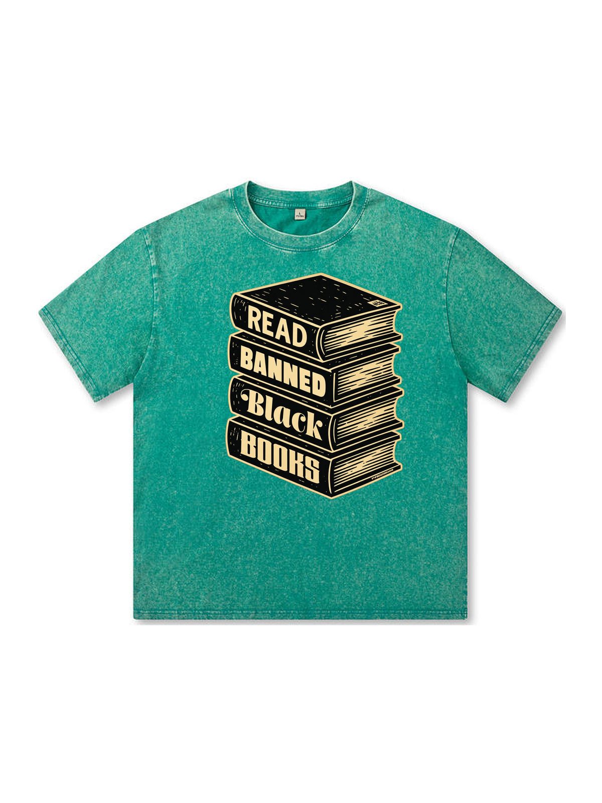 Ace Jolun. Read Banned Black Books Washed Tee - Teal
