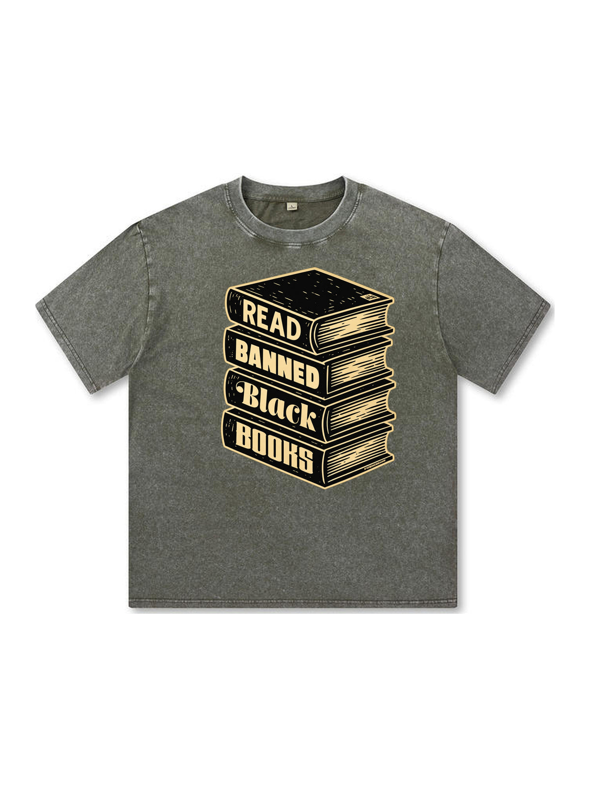 Ace Jolun. Read Banned Black Books Washed Tee - Olive
