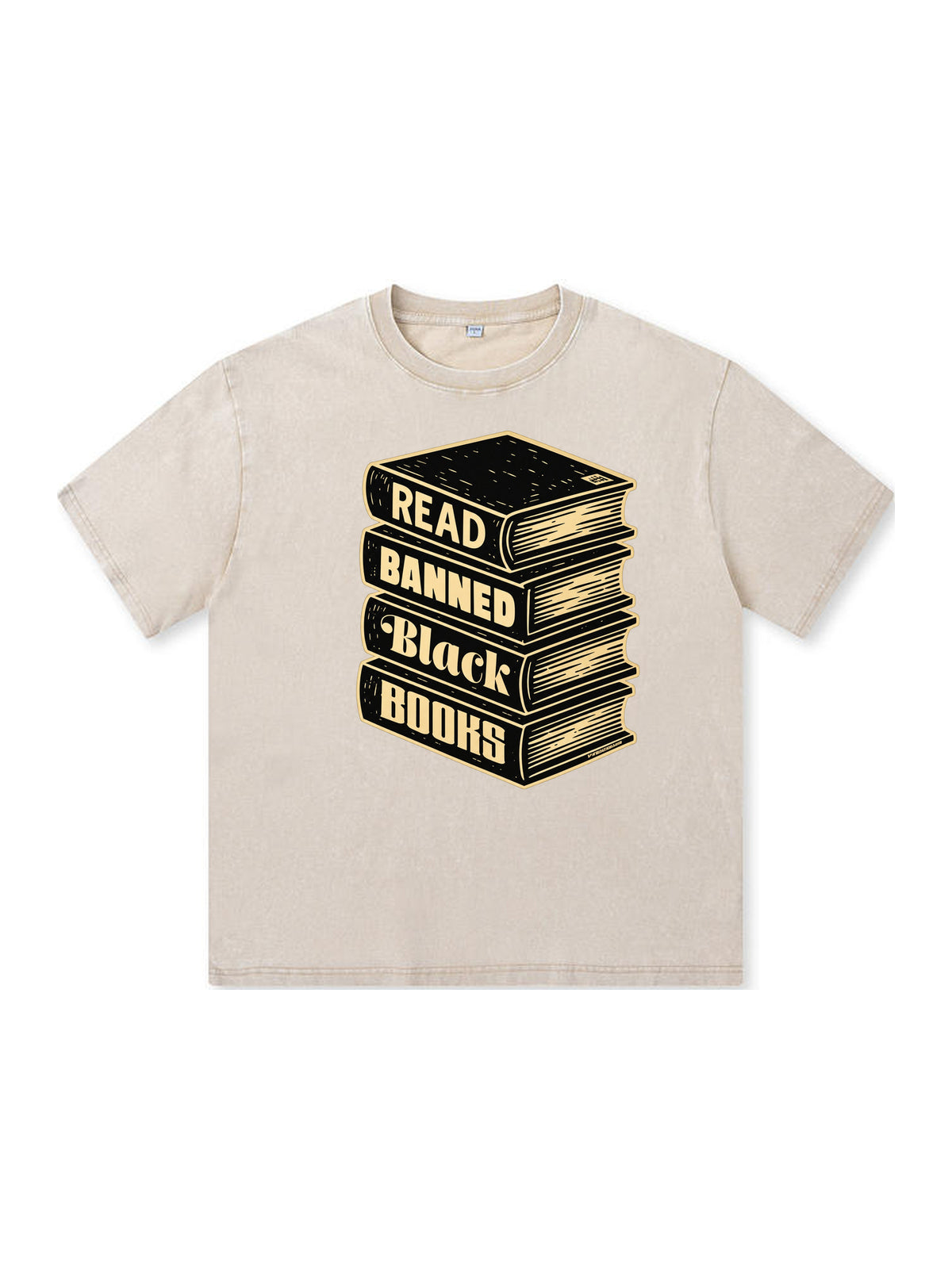Ace Jolun. Read Banned Black Books Washed Tee - Cream