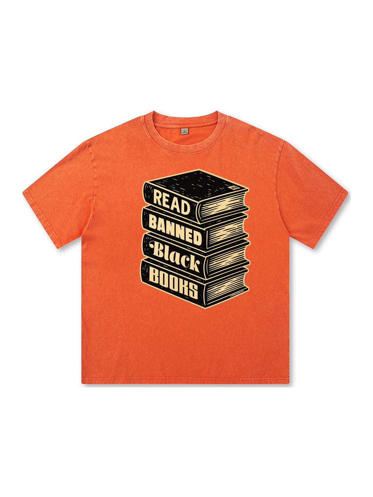 Ace Jolun. Read Banned Black Books Washed Tee - Orange