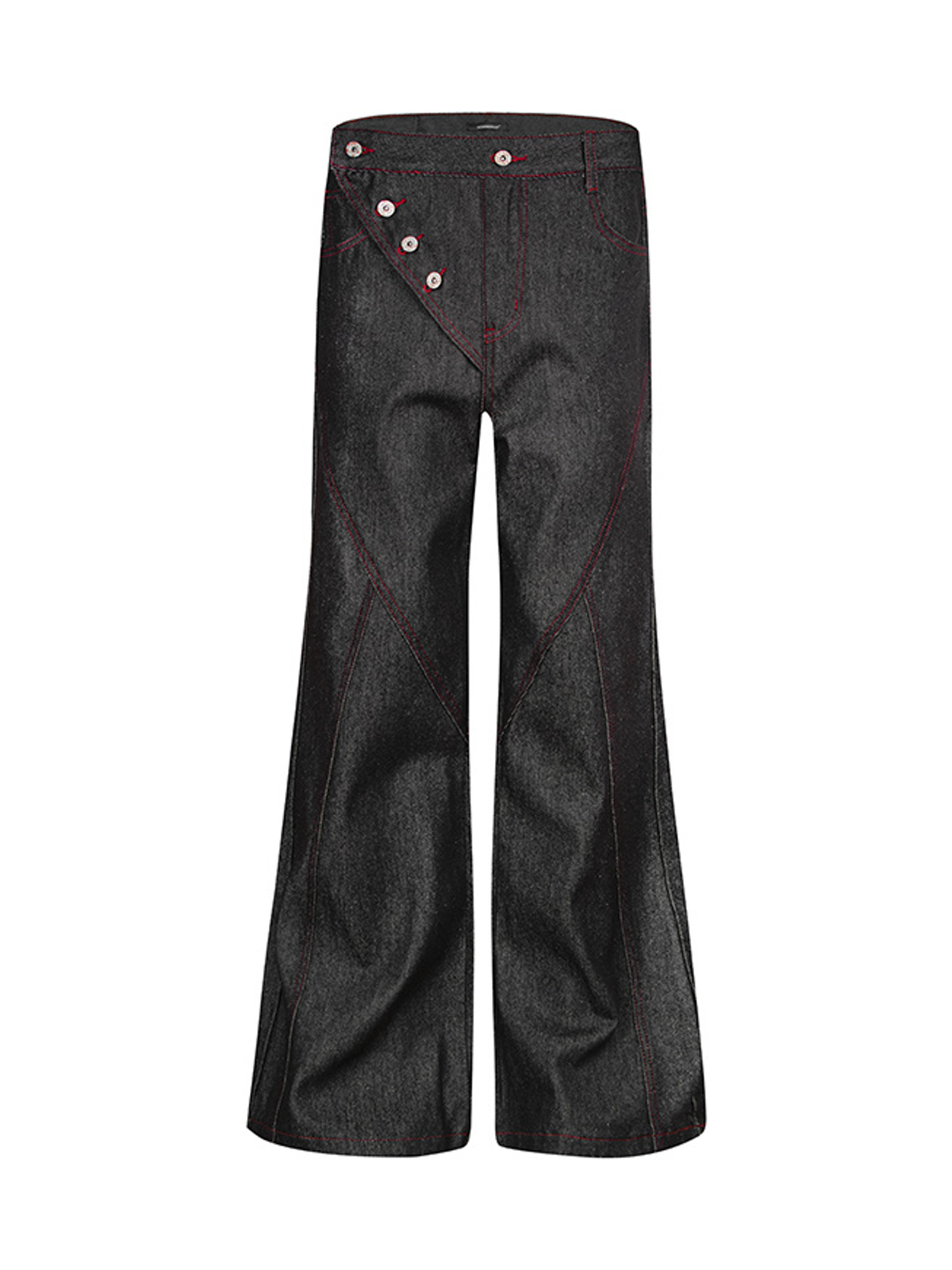 Ace Jolun. Red-Selvedge Deconstructed Flare Jeans product view 1
