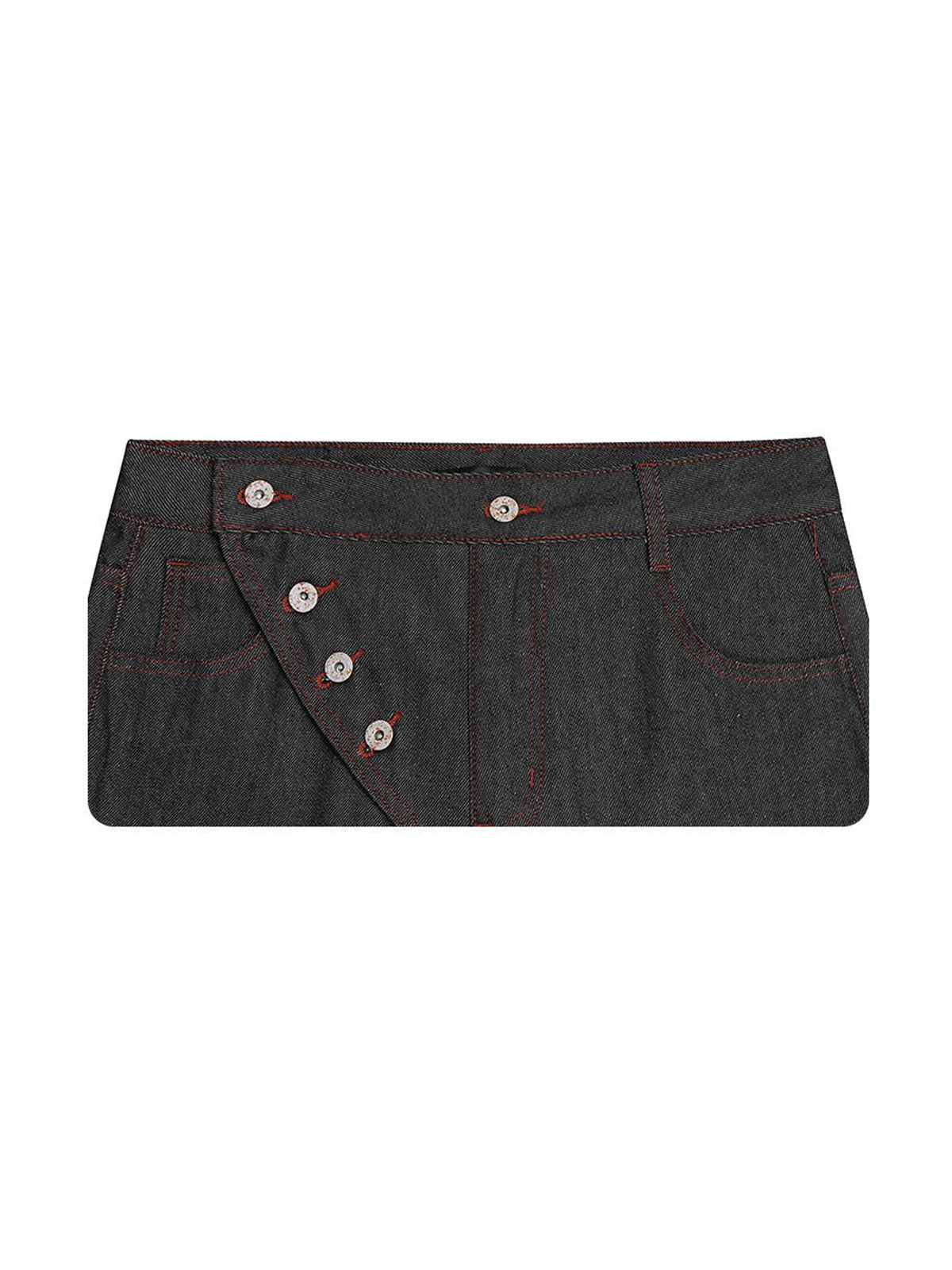 Ace Jolun. Red-Selvedge Deconstructed Flare Jeans product view 2