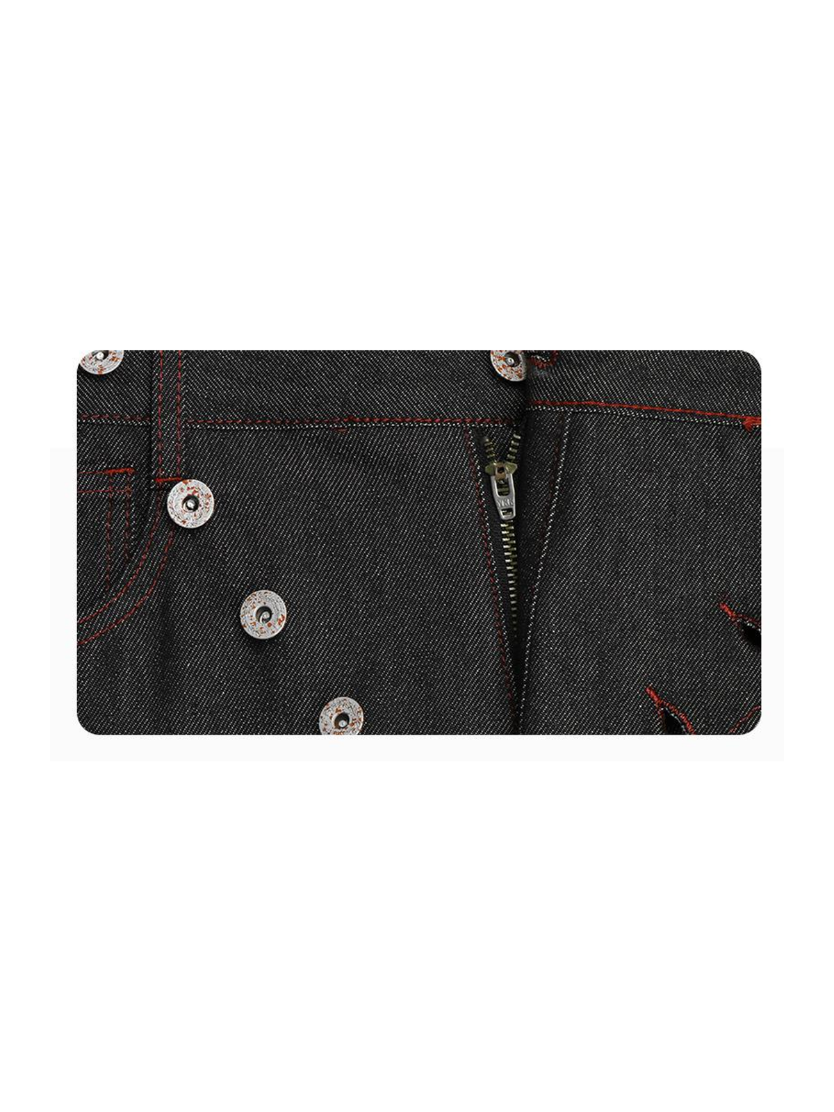 Ace Jolun. Red-Selvedge Deconstructed Flare Jeans product view 3