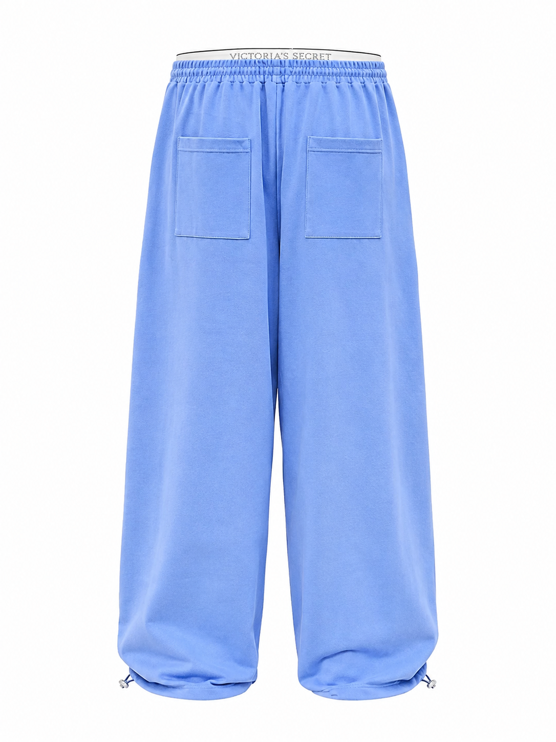 Blue wide-leg sweatpants back view