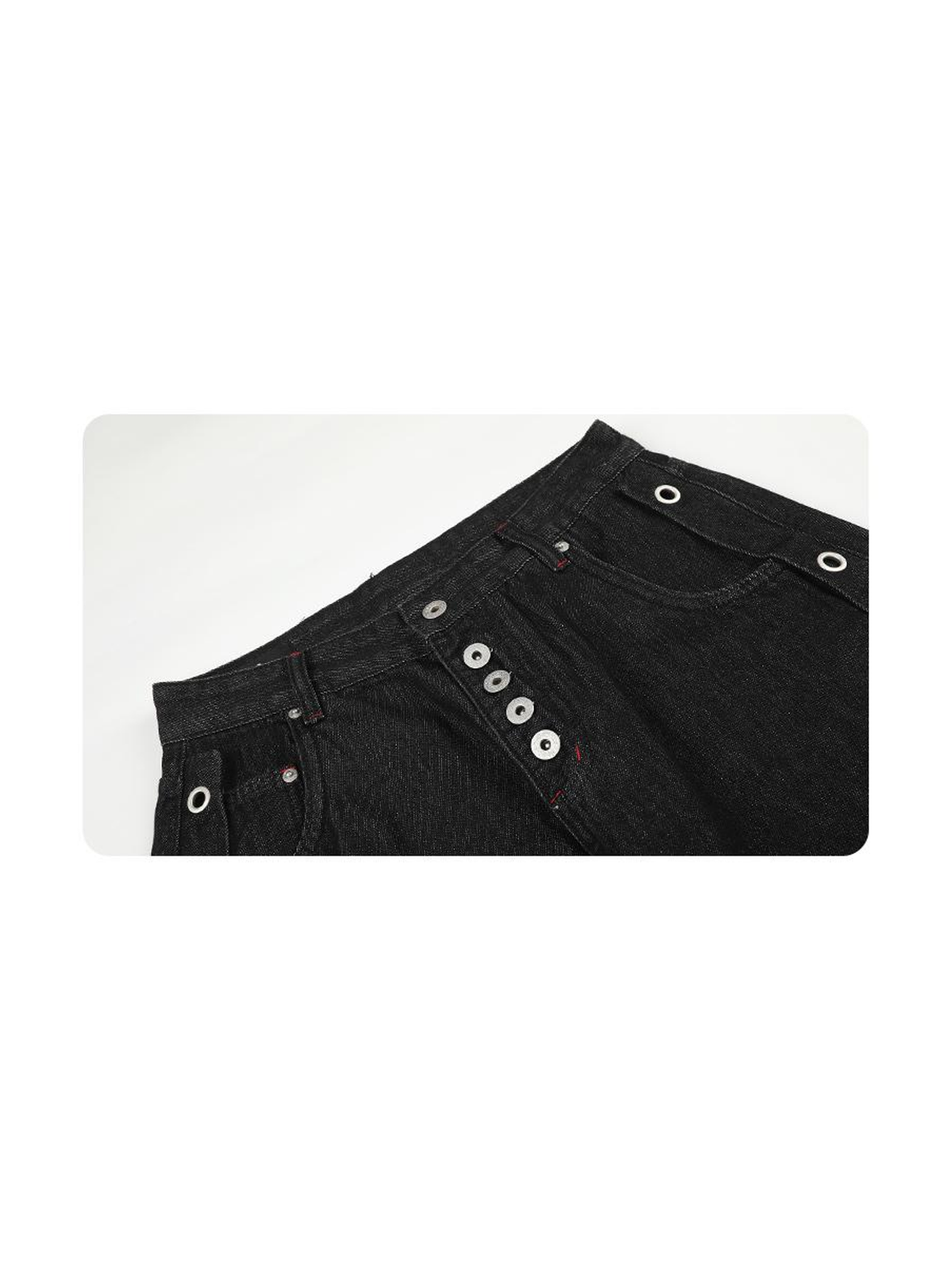 Ace Jolun. Ring-Detail Sculpted Curved-Leg Jeans product view 2