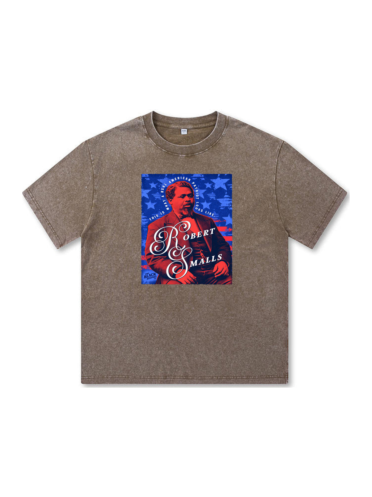 Ace Jolun. Robert Smalls Patriot Washed Tee - Mocha