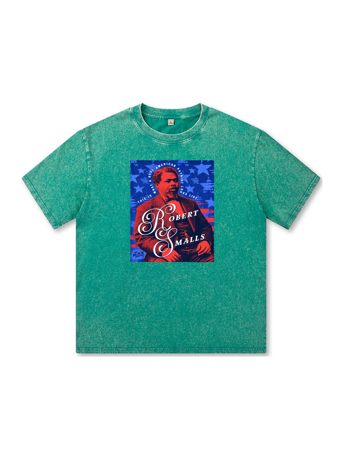 Ace Jolun. Robert Smalls Patriot Washed Tee - Teal