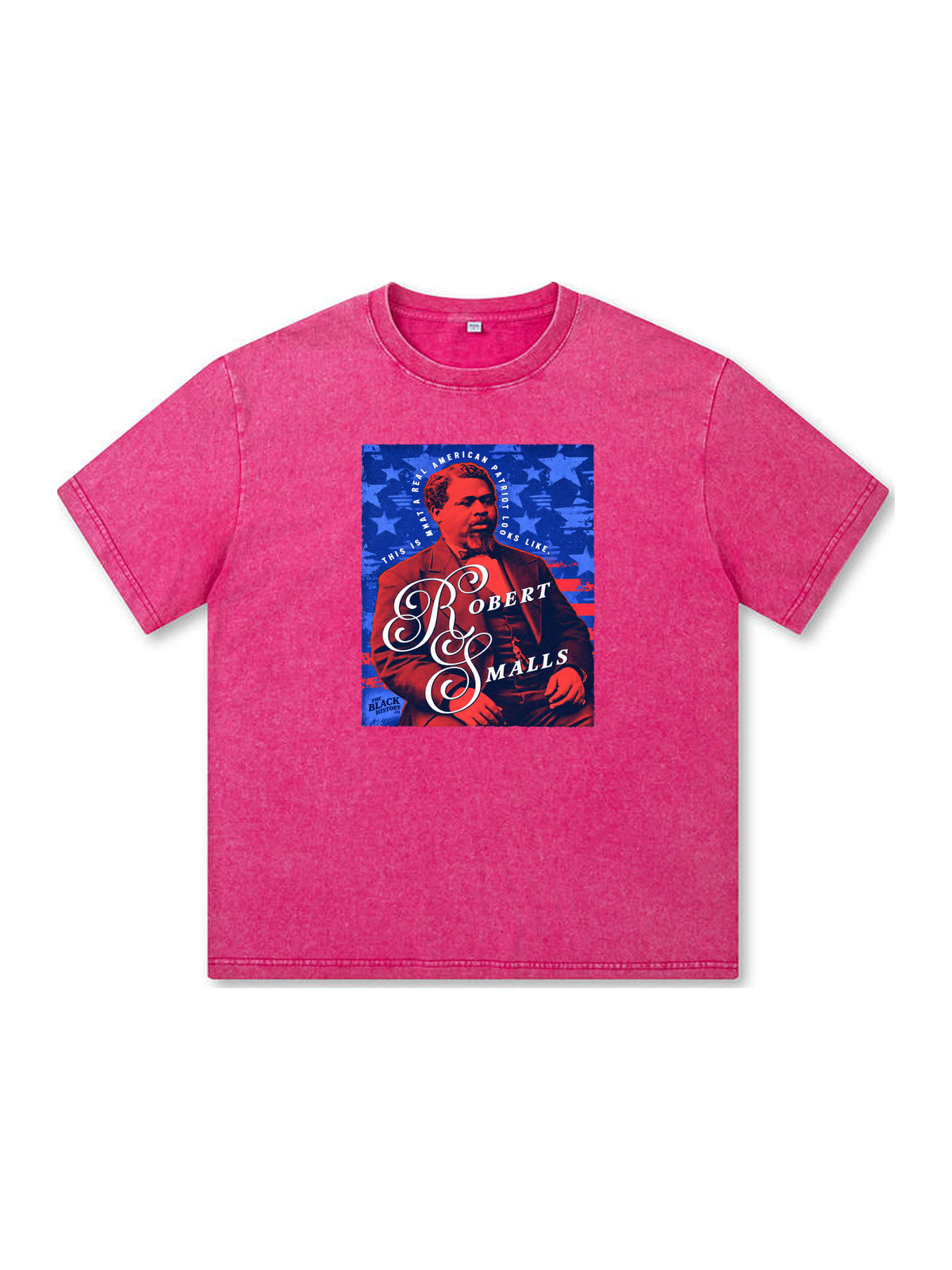 Ace Jolun. Robert Smalls Patriot Washed Tee - Hot Pink