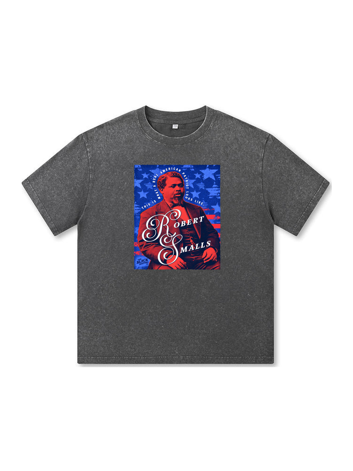 Ace Jolun. Robert Smalls Patriot Washed Tee - Charcoal