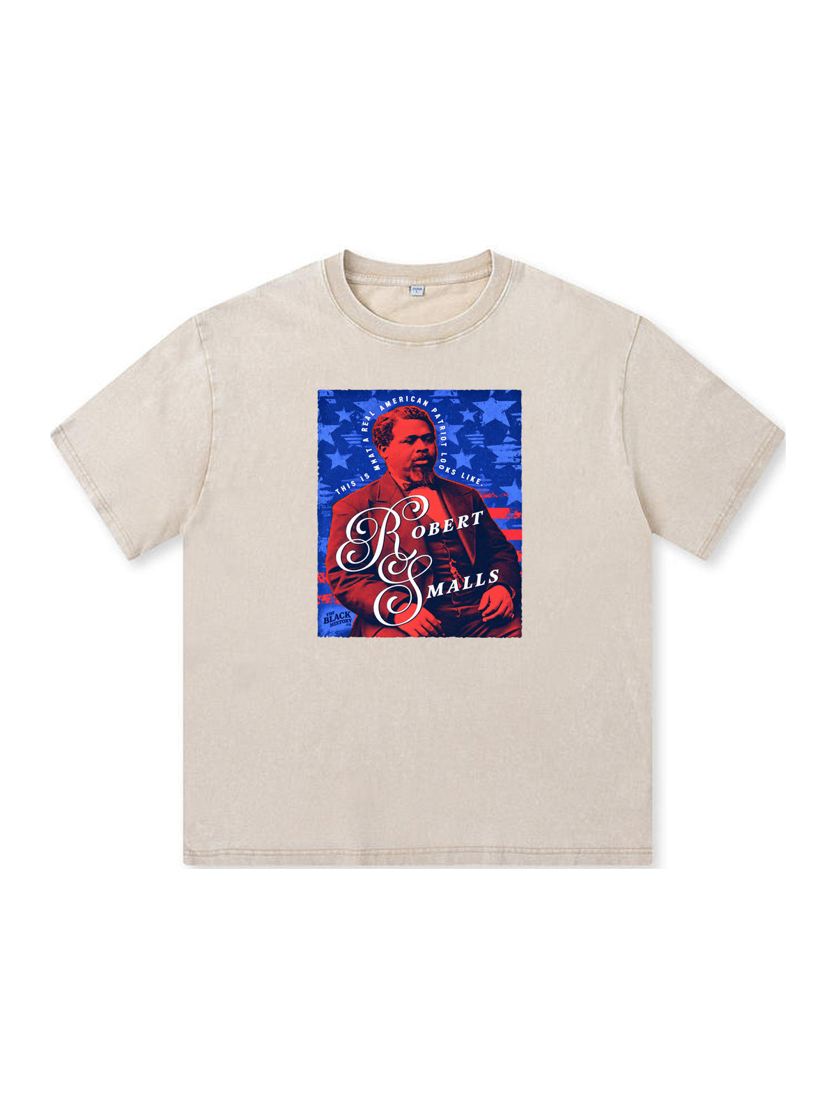 Ace Jolun. Robert Smalls Patriot Washed Tee - Cream