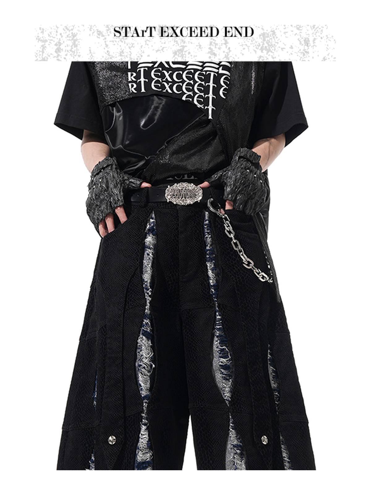 Snake-Panel Deconstructed Longline Shorts product view 6