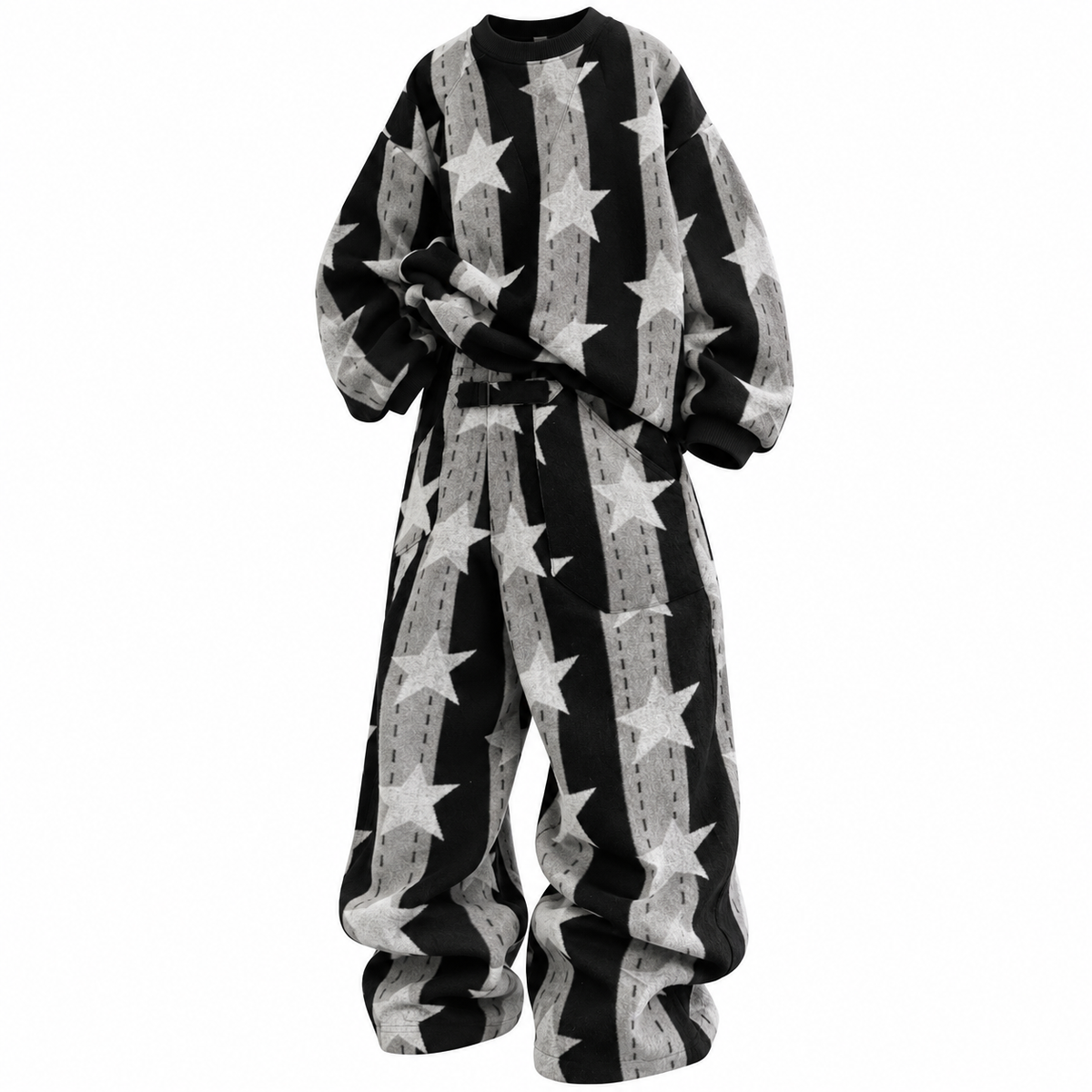 Ace Jolun. Star-Pattern Relaxed Knit Set product view 1