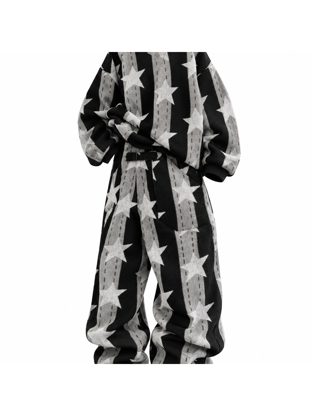 Ace Jolun. Star-Pattern Relaxed Knit Set product view 2