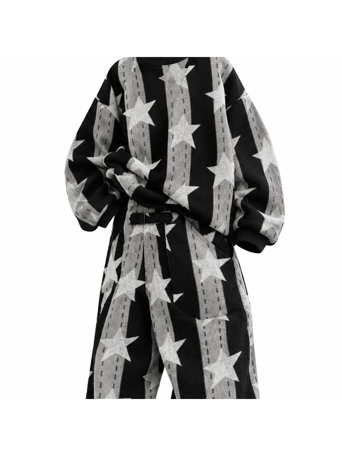 Ace Jolun. Star-Pattern Relaxed Knit Set product view 3