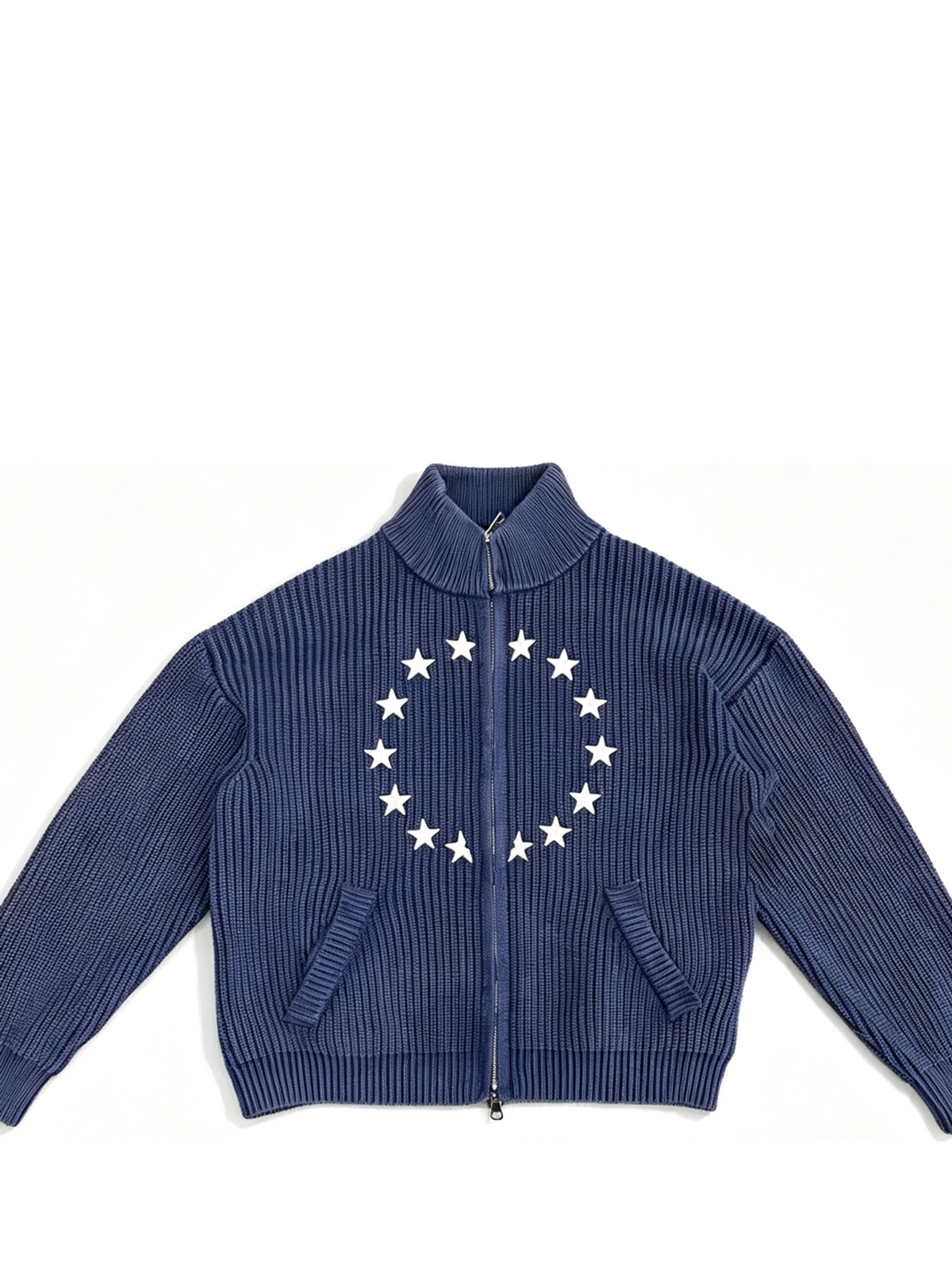 Ace Jolun. Star-Pattern Zip Knit Cardigan product view 3