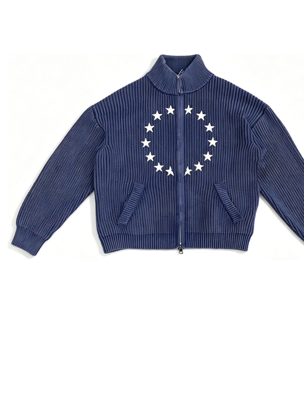 Ace Jolun. Star-Pattern Zip Knit Cardigan product view 4