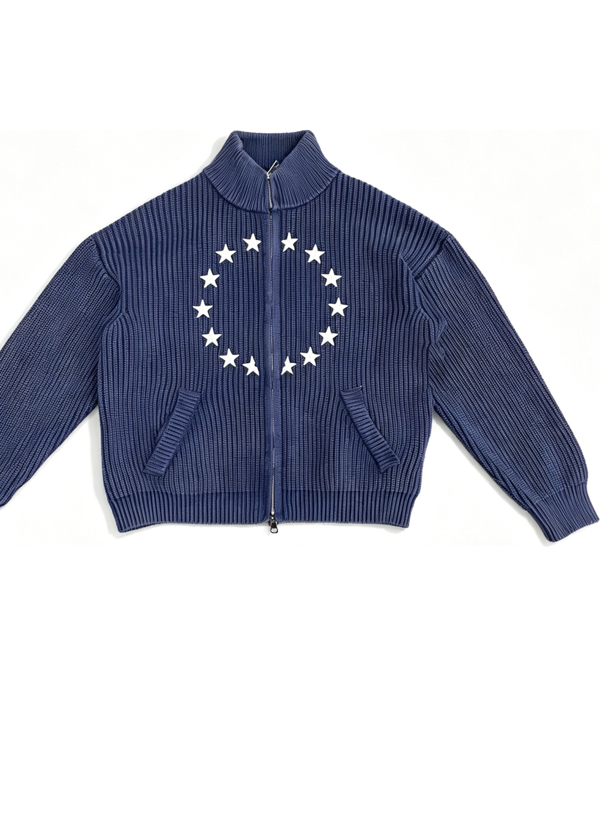 Ace Jolun. Star-Pattern Zip Knit Cardigan product view 5