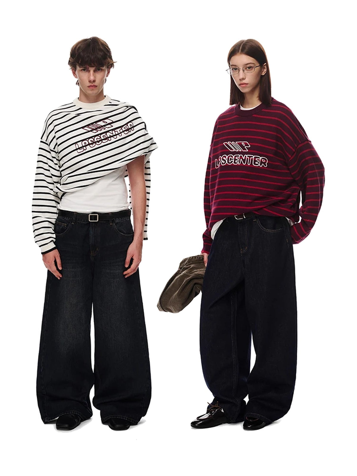 Striped Embroidered Crewneck Knit Sweater product image 1