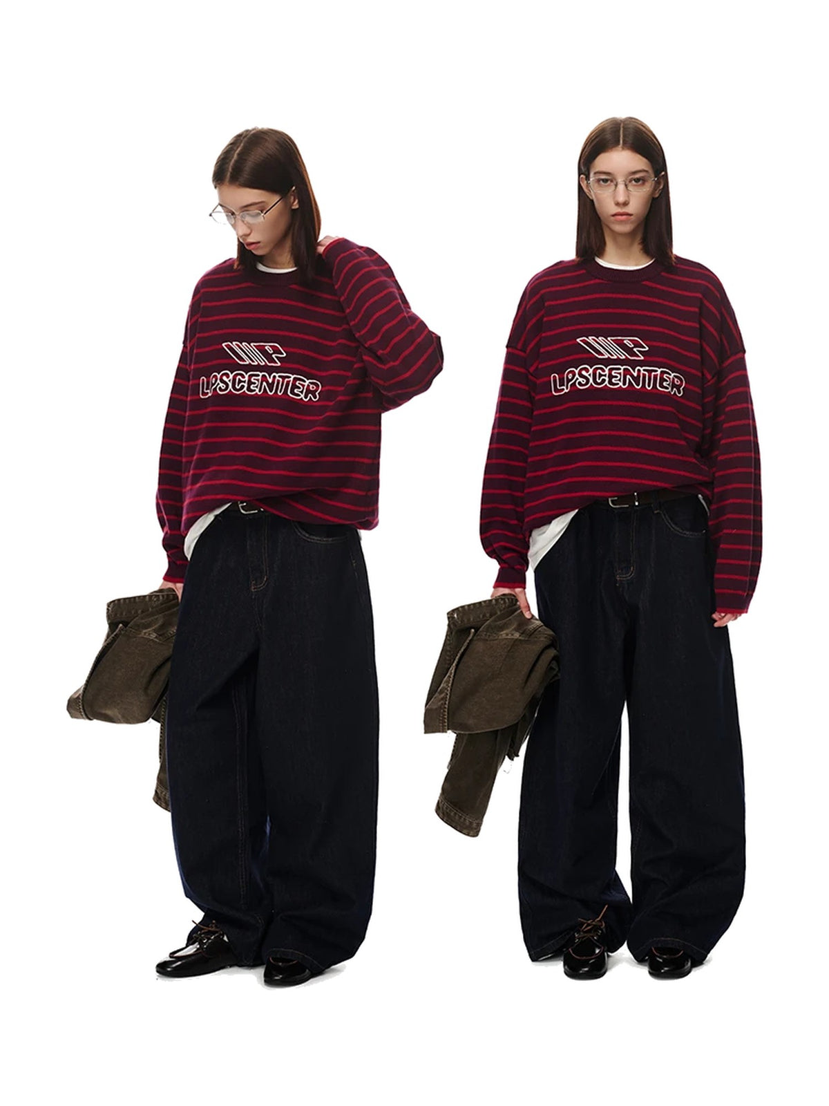 Striped Embroidered Crewneck Knit Sweater product image 3