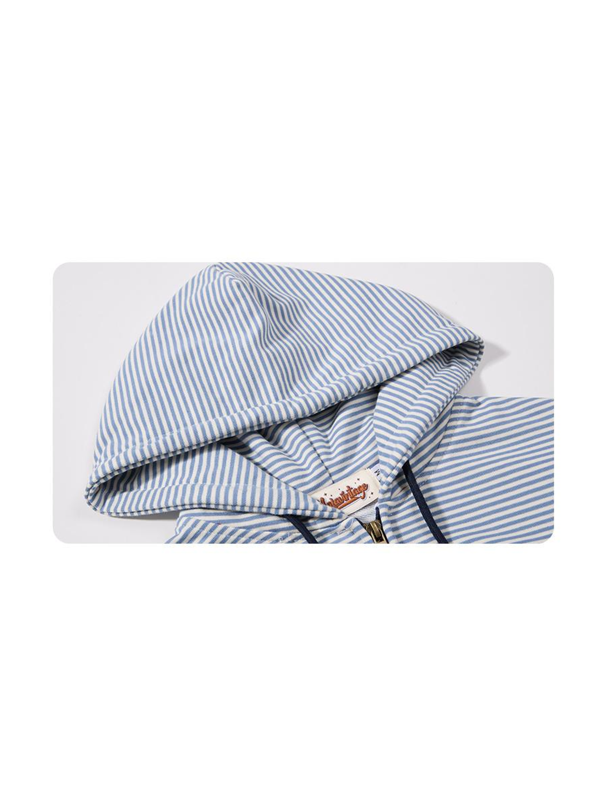 Ace Jolun. Striped Letter-Print Zip Hoodie product view 2