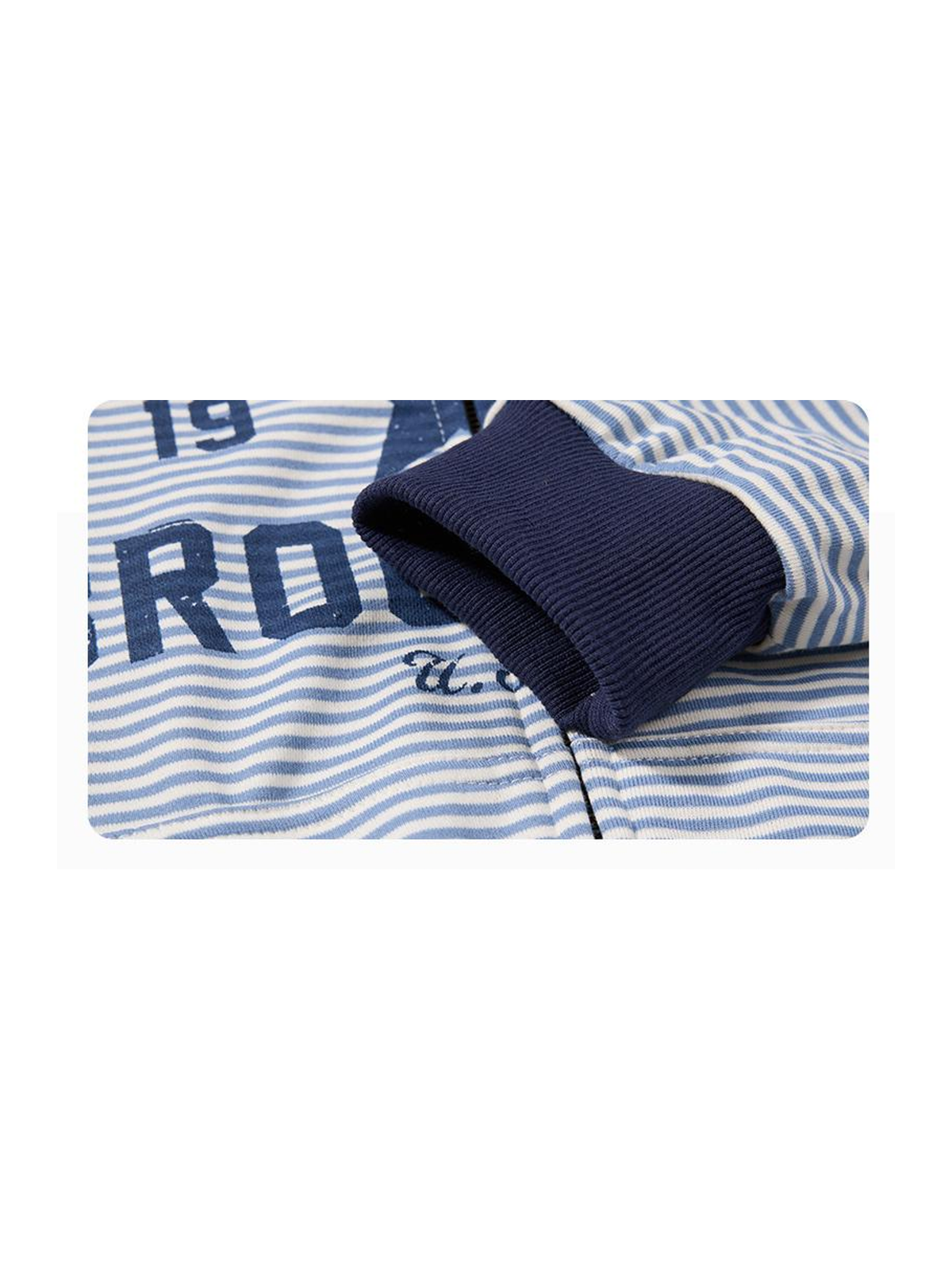 Ace Jolun. Striped Letter-Print Zip Hoodie product view 3