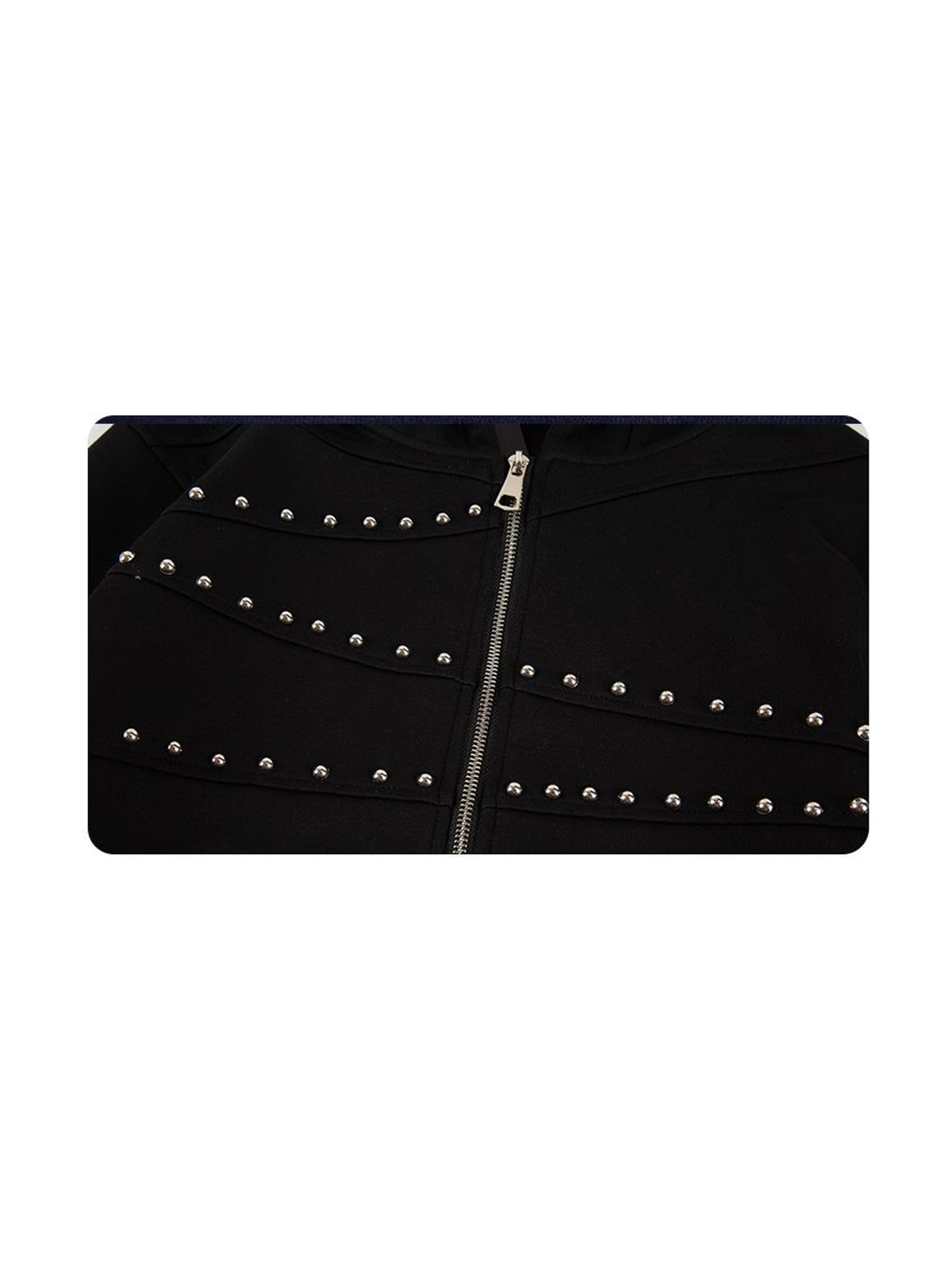 Ace Jolun. Studded Deconstructed Cropped Hoodie product view 2