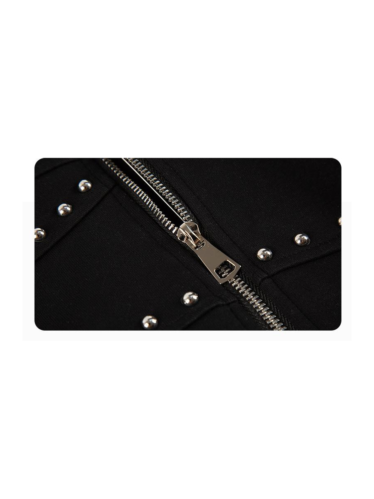 Ace Jolun. Studded Deconstructed Cropped Hoodie product view 3