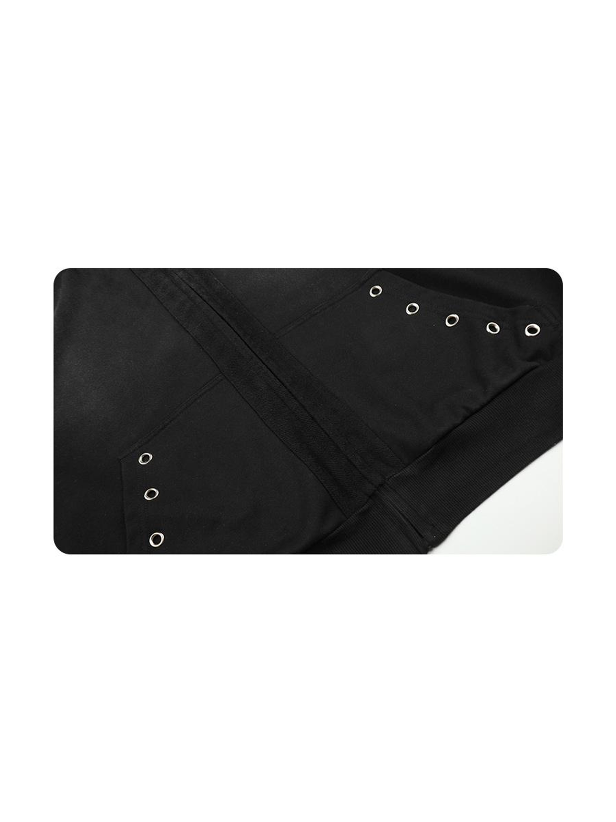 Ace Jolun. Studded Four-Stripe Washed Zip Hoodie product view 2