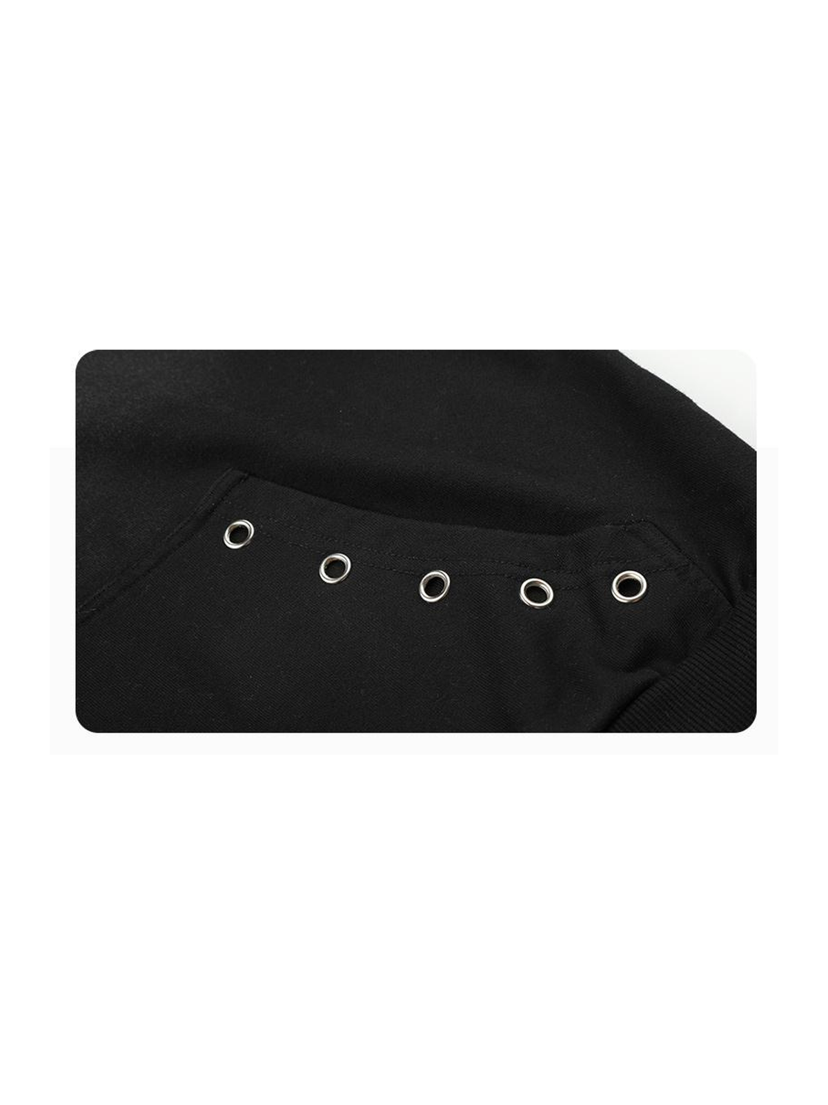 Ace Jolun. Studded Four-Stripe Washed Zip Hoodie product view 3