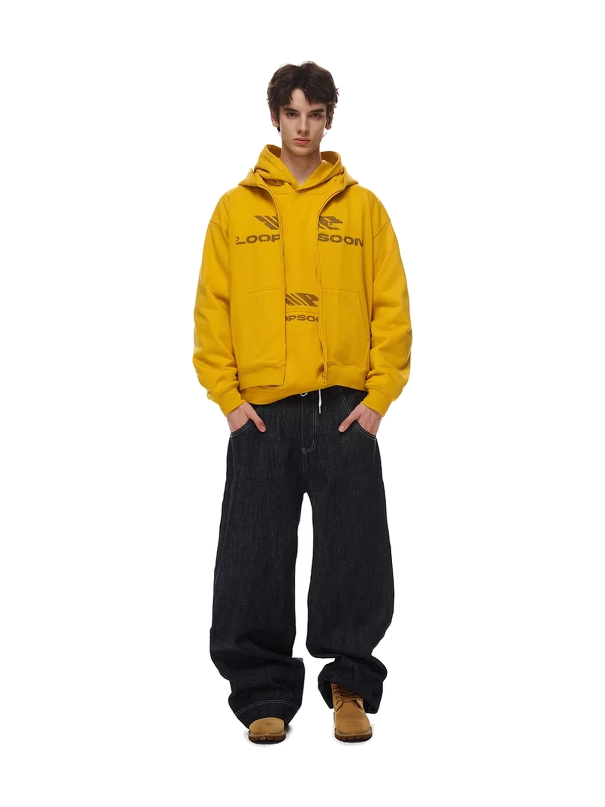 Vintage Washed Graphic Zip-Up Sweatshirt product image 1
