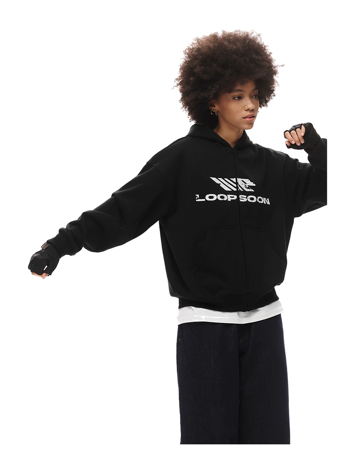 Vintage Washed Graphic Zip-Up Sweatshirt product image 5