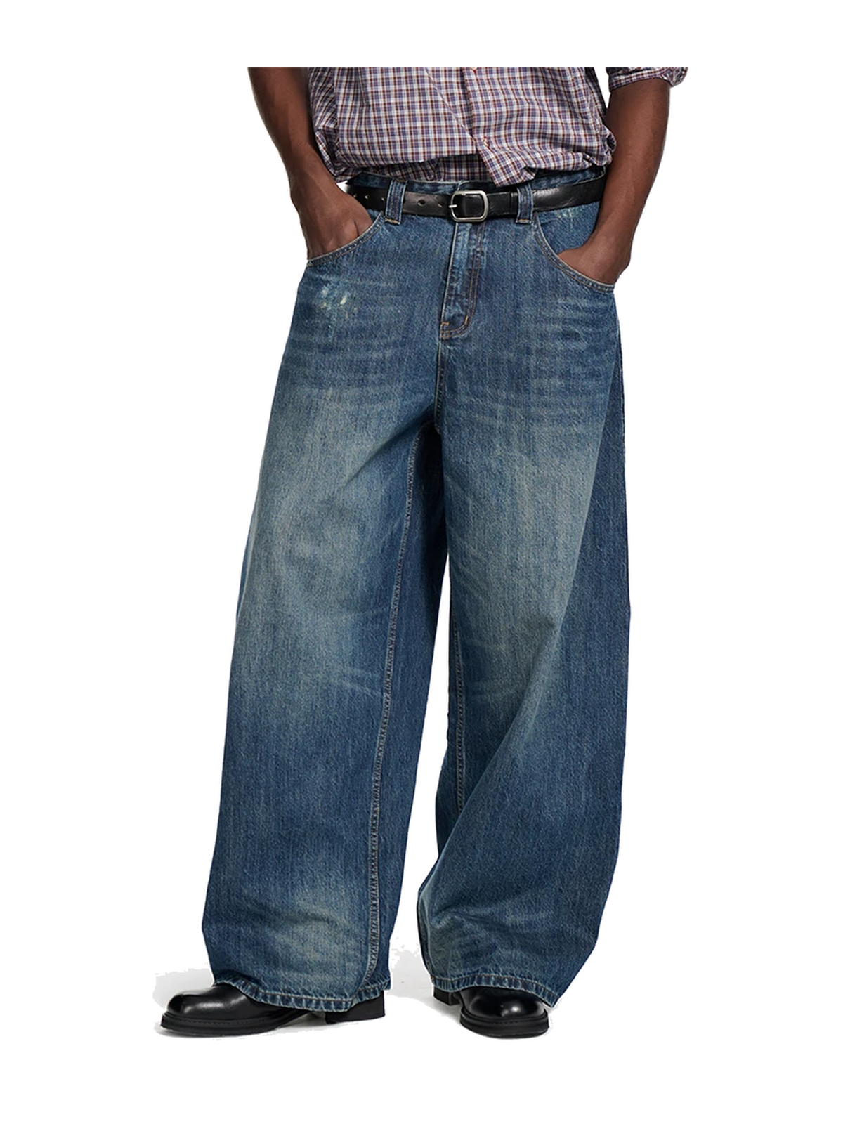 Vintage Washed Wide-Leg Jeans product image 2