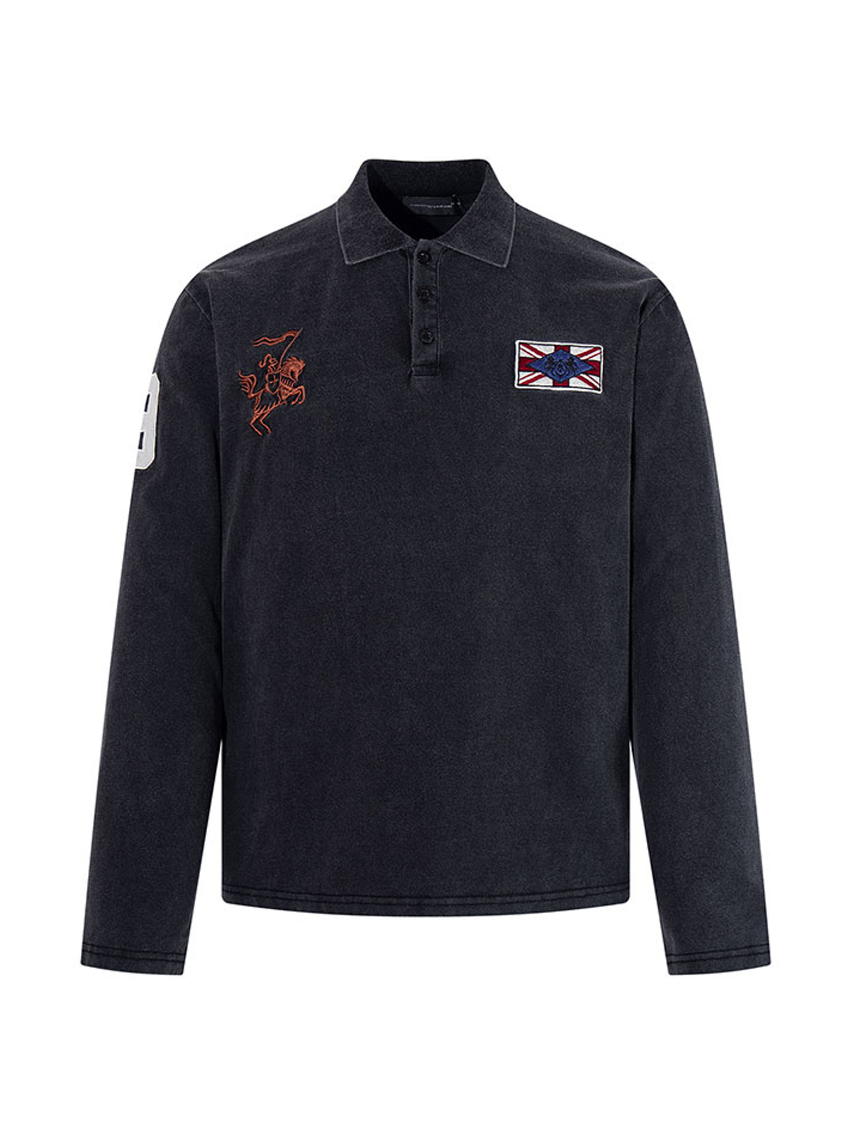 Ace Jolun. Warhorse Flag Embroidered Long-Sleeve Polo product view 1