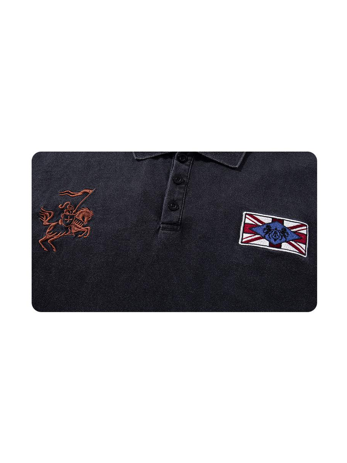 Ace Jolun. Warhorse Flag Embroidered Long-Sleeve Polo product view 2