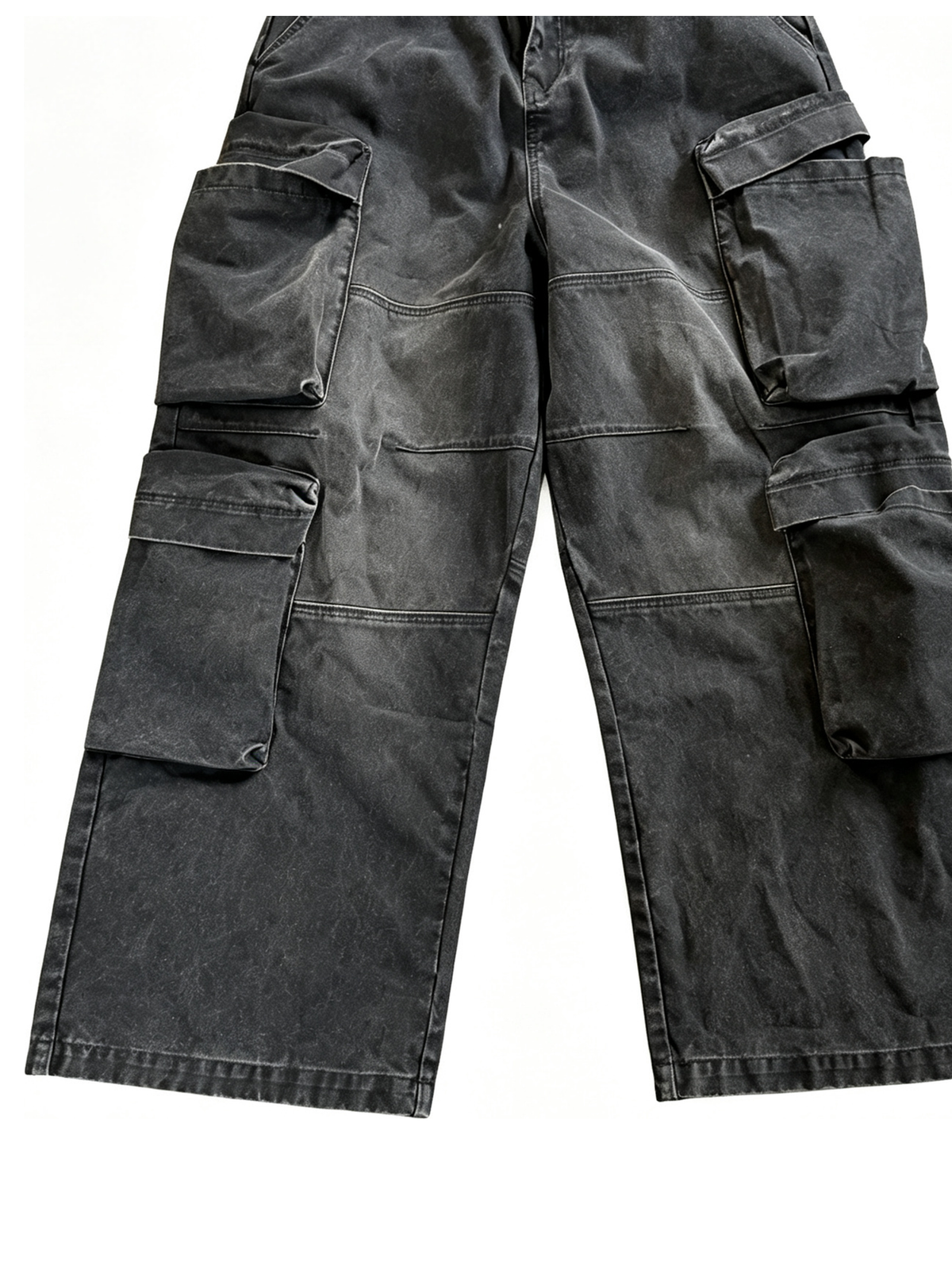 Ace Jolun. Washed Black Multi-Pocket Cargo Pants product view 4
