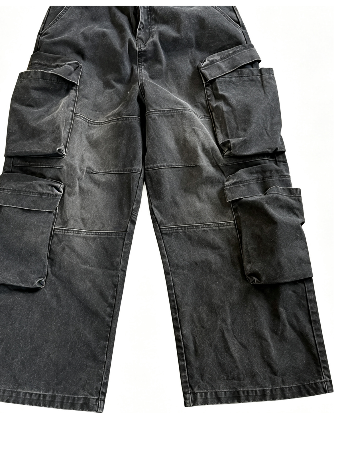 Ace Jolun. Washed Black Multi-Pocket Cargo Pants product view 5