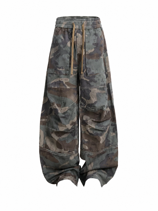 Ace Jolun washed camouflage cargo pants front view