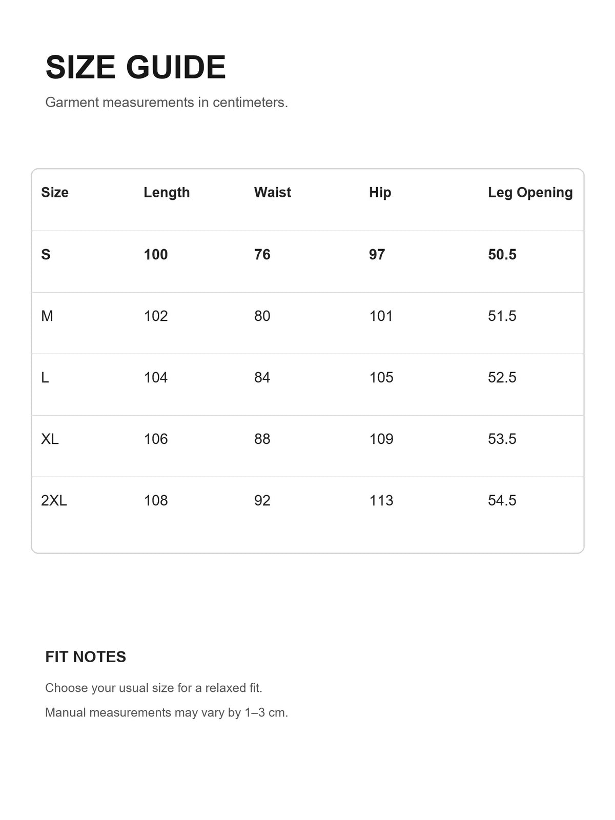 Ace Jolun. Washed Curved-Leg Twill Pants size guide
