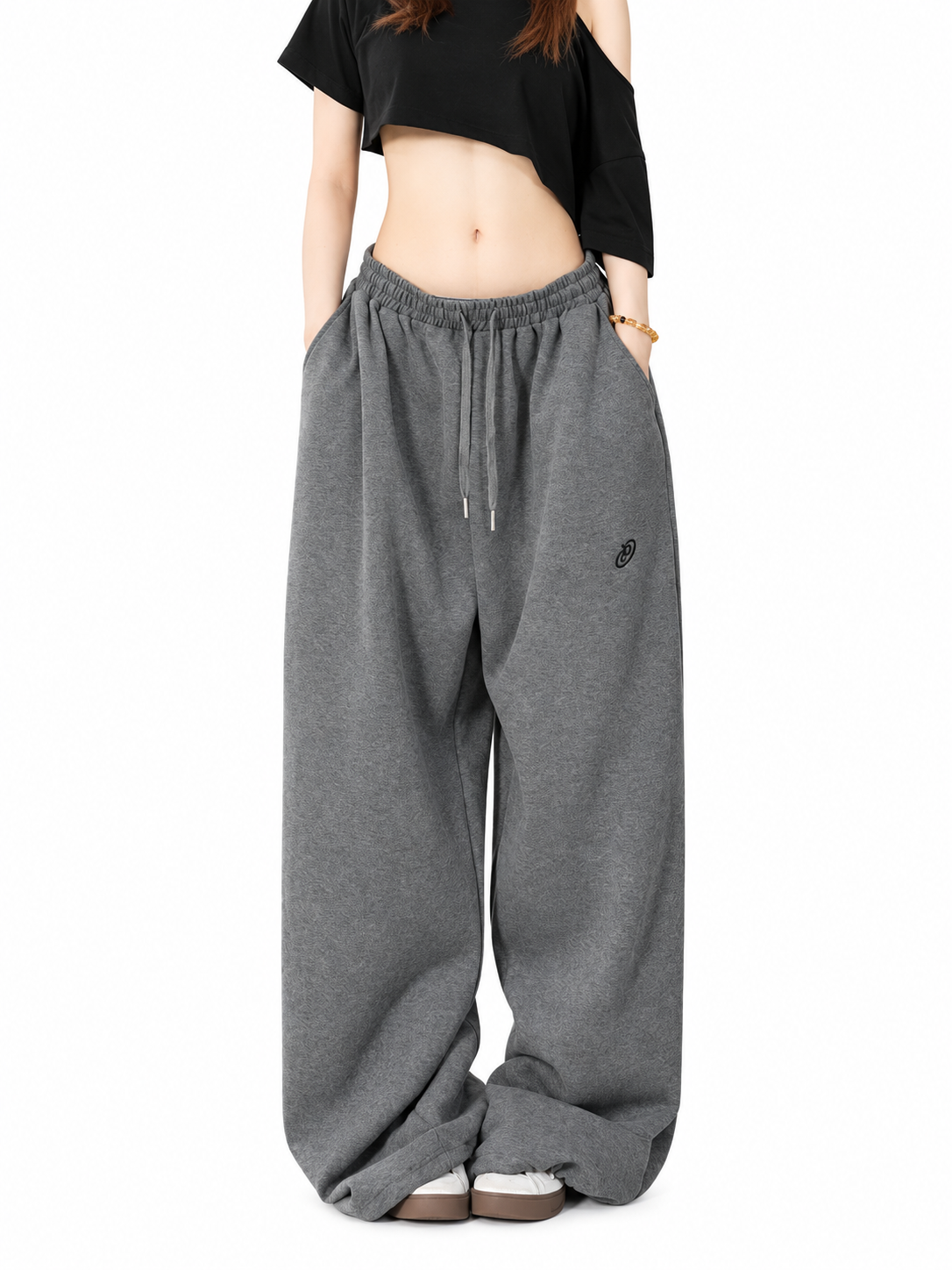 Ace Jolun. White Heavyweight Hip-Hop Pants product view 4