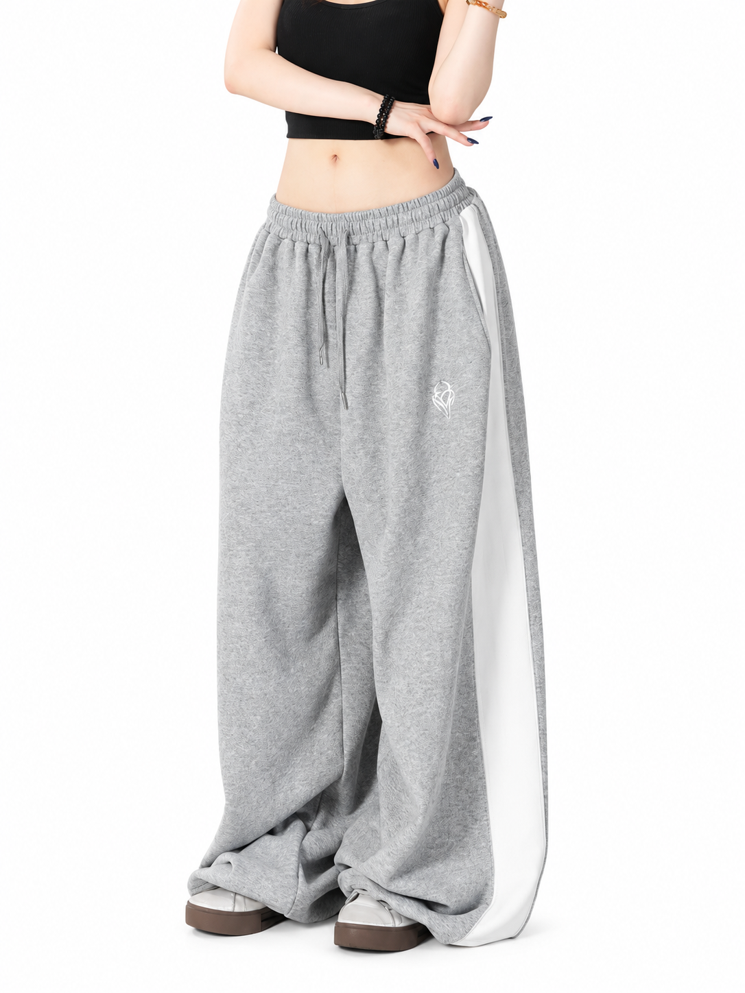 Ace Jolun. White Heavyweight Hip-Hop Pants product view 5