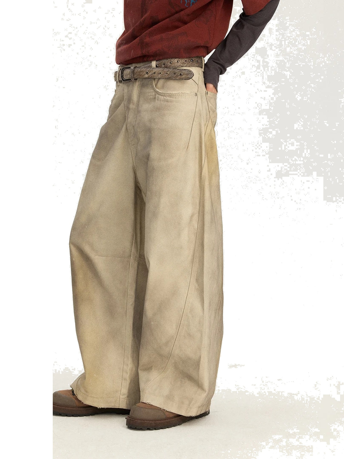 Women’s Splatter-Wash Barrel-Leg Jeans product image