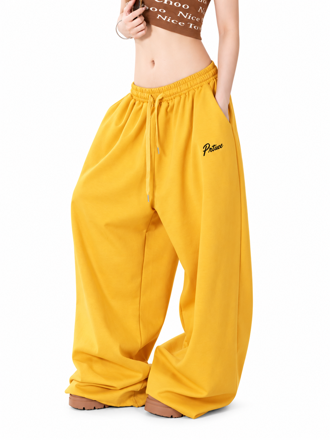 Ace Jolun. Yellow Fluid Dance Pants product view 1