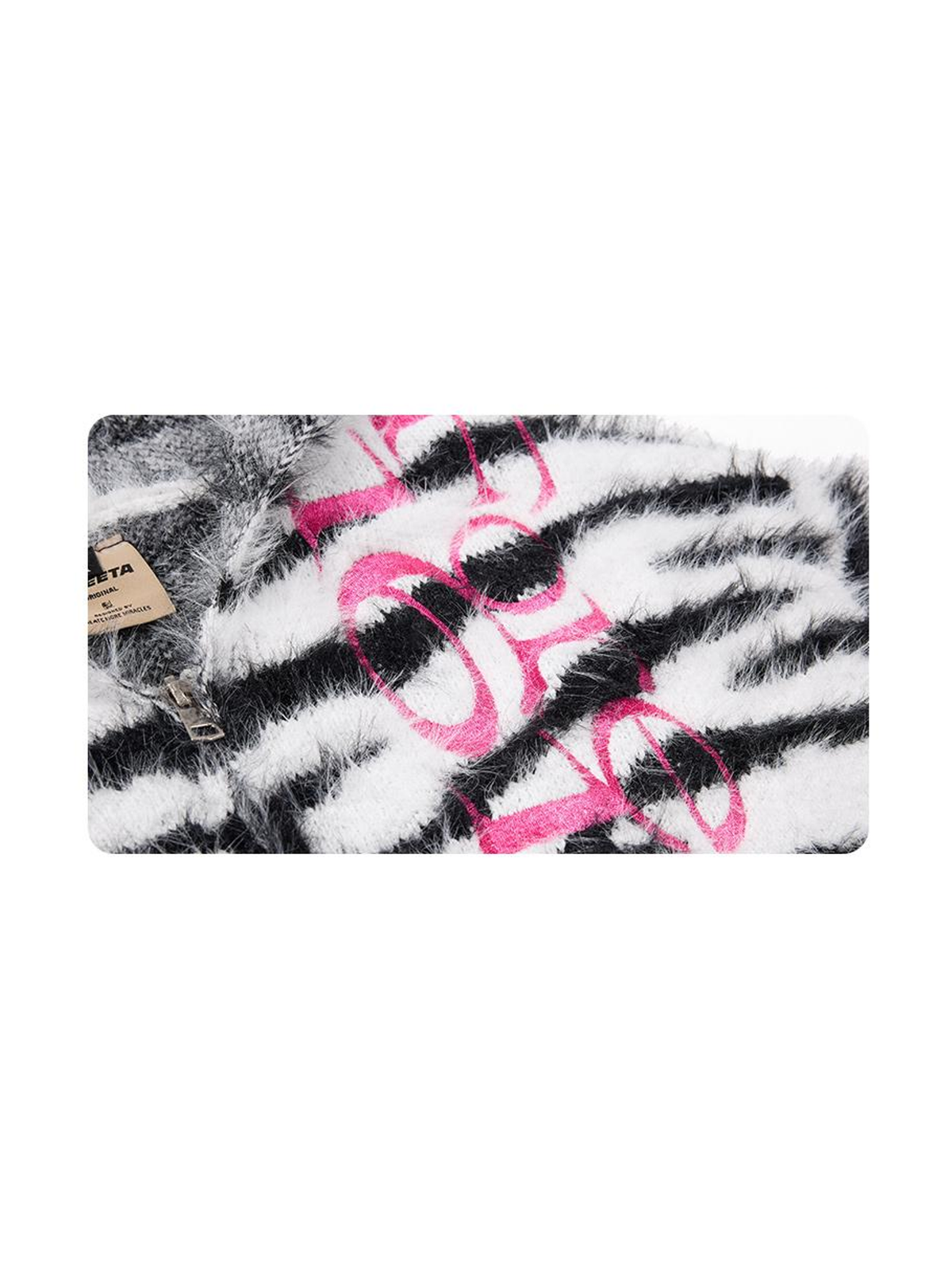 Ace Jolun. Zebra-Pattern Embroidered Knit Hoodie product view 2