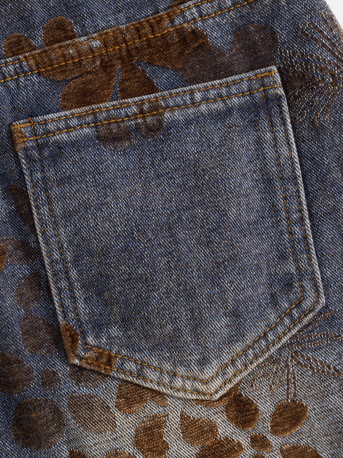 Flocked Floral Baggy Barrel Jeans product image 7