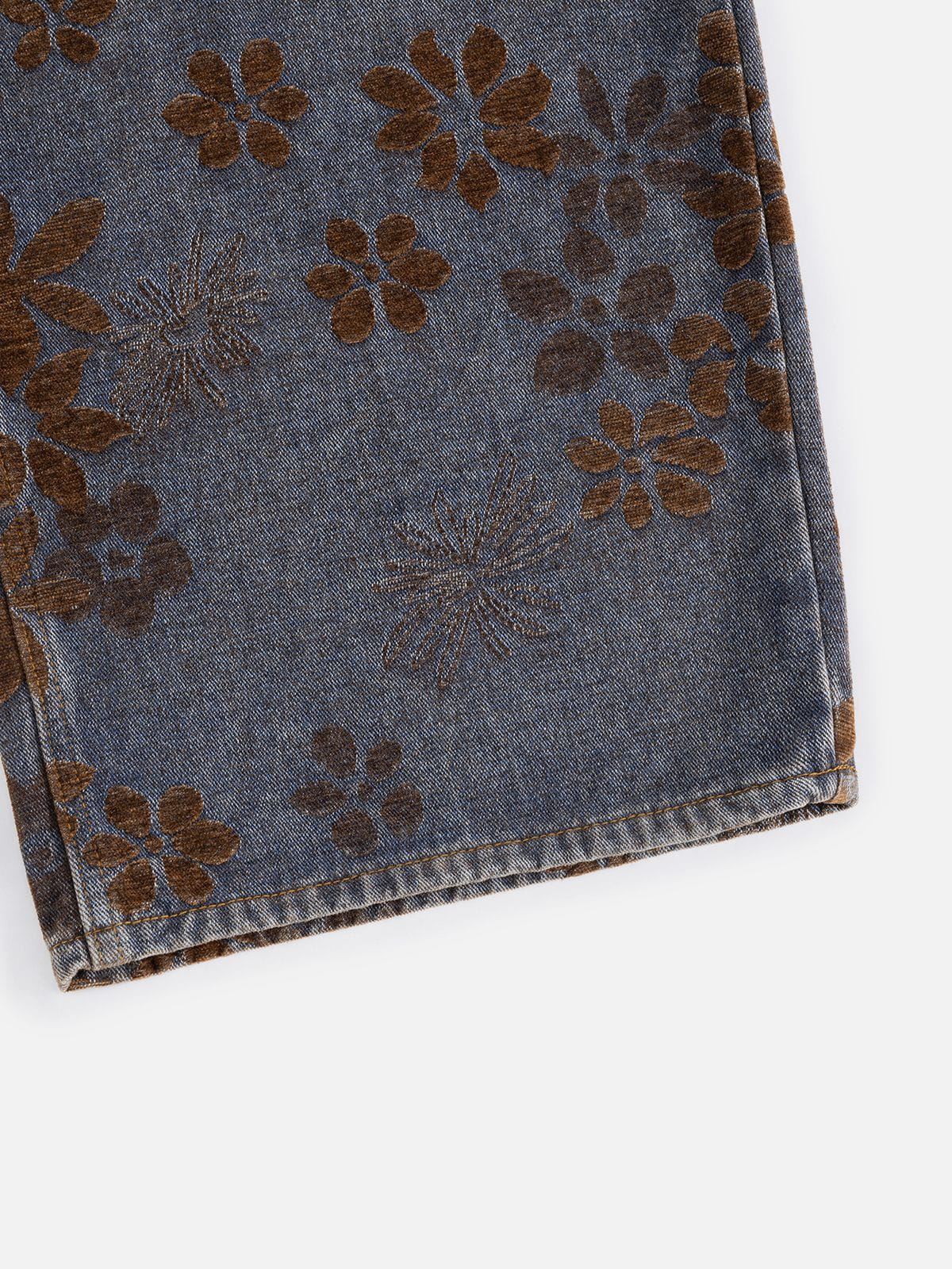 Flocked Floral Baggy Barrel Jeans product image 8