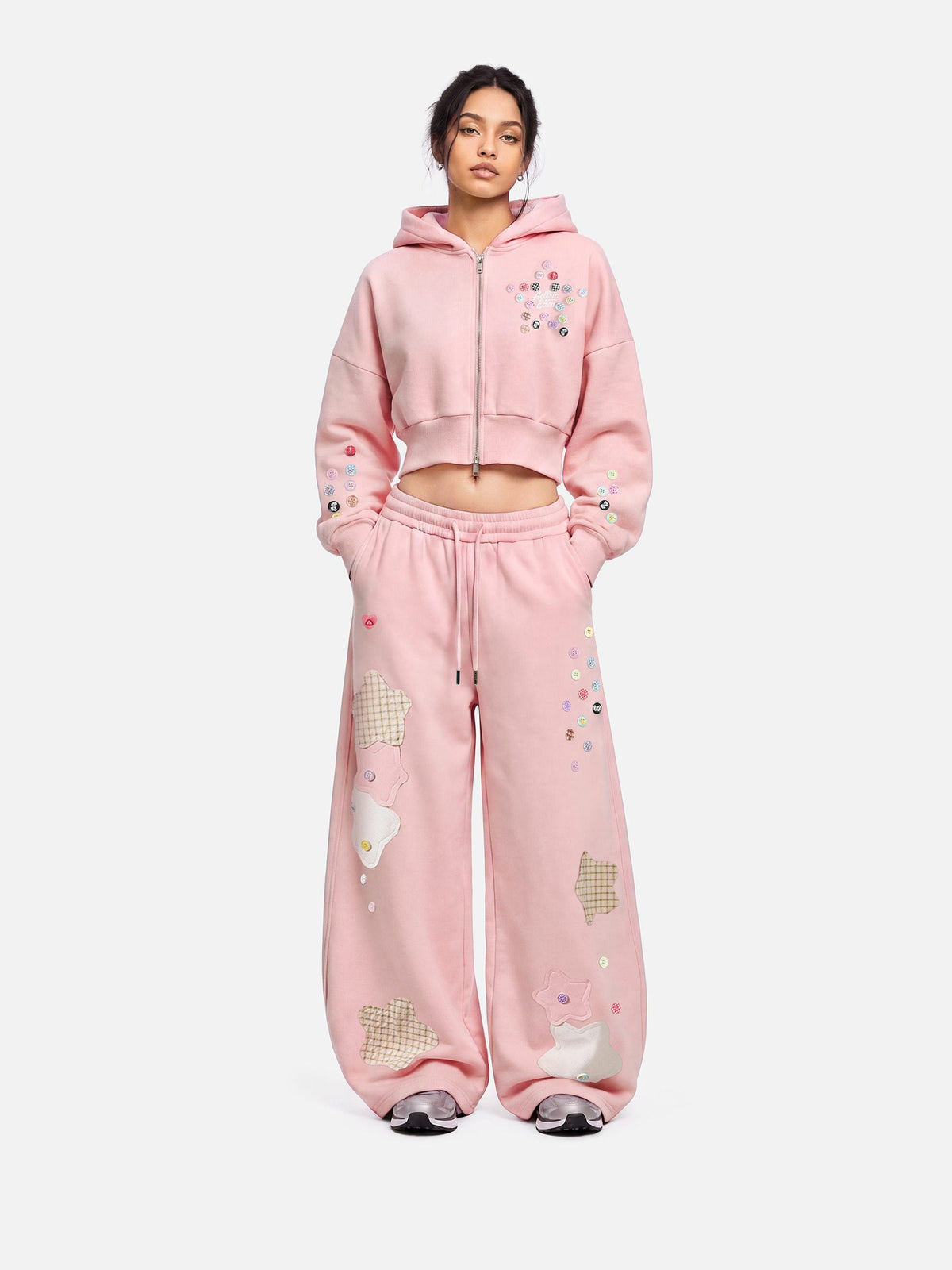 Cropped Button Zip Up Hoodie product image 3