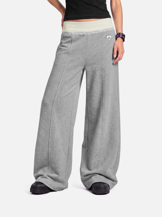Lace Trim Baggy Sweatpants product image 1