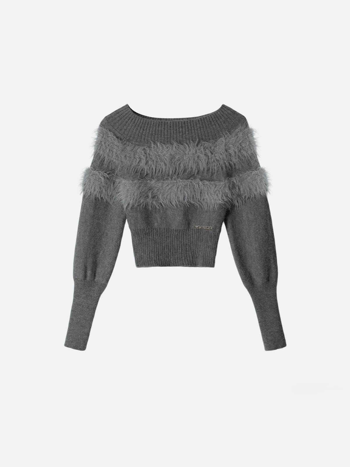 Faux Fur Panel Sweater product image 3
